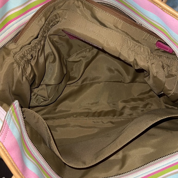 Coach Leather Heritage Stripe Diaper Bag - Picture 9 of 10